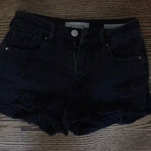 Black denim high rise festival short size 22